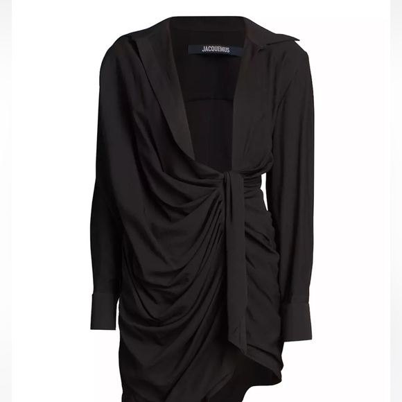 JACQUEMUS BAHIA DRAPED ASYMETRIC MINI DRESS - Picture 4 of 4